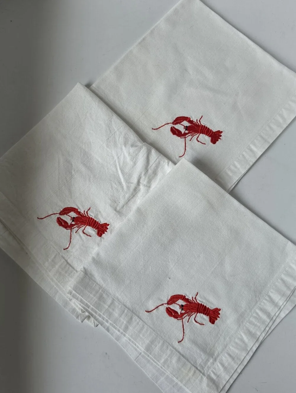 Zina Vasi Embroidered Lobster Napkins - Set of 3